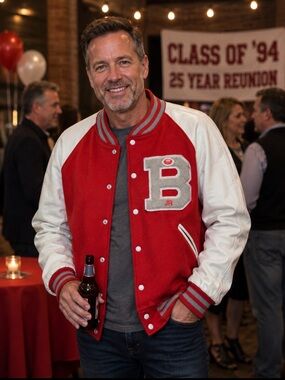 VTG Butwin Wool Leather Varsity Jacket Red Letterman Bomber USA Retro Classic